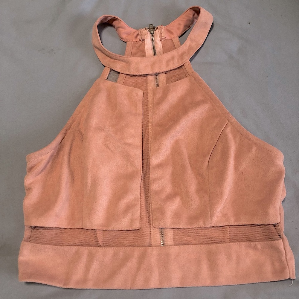 Suede crop top